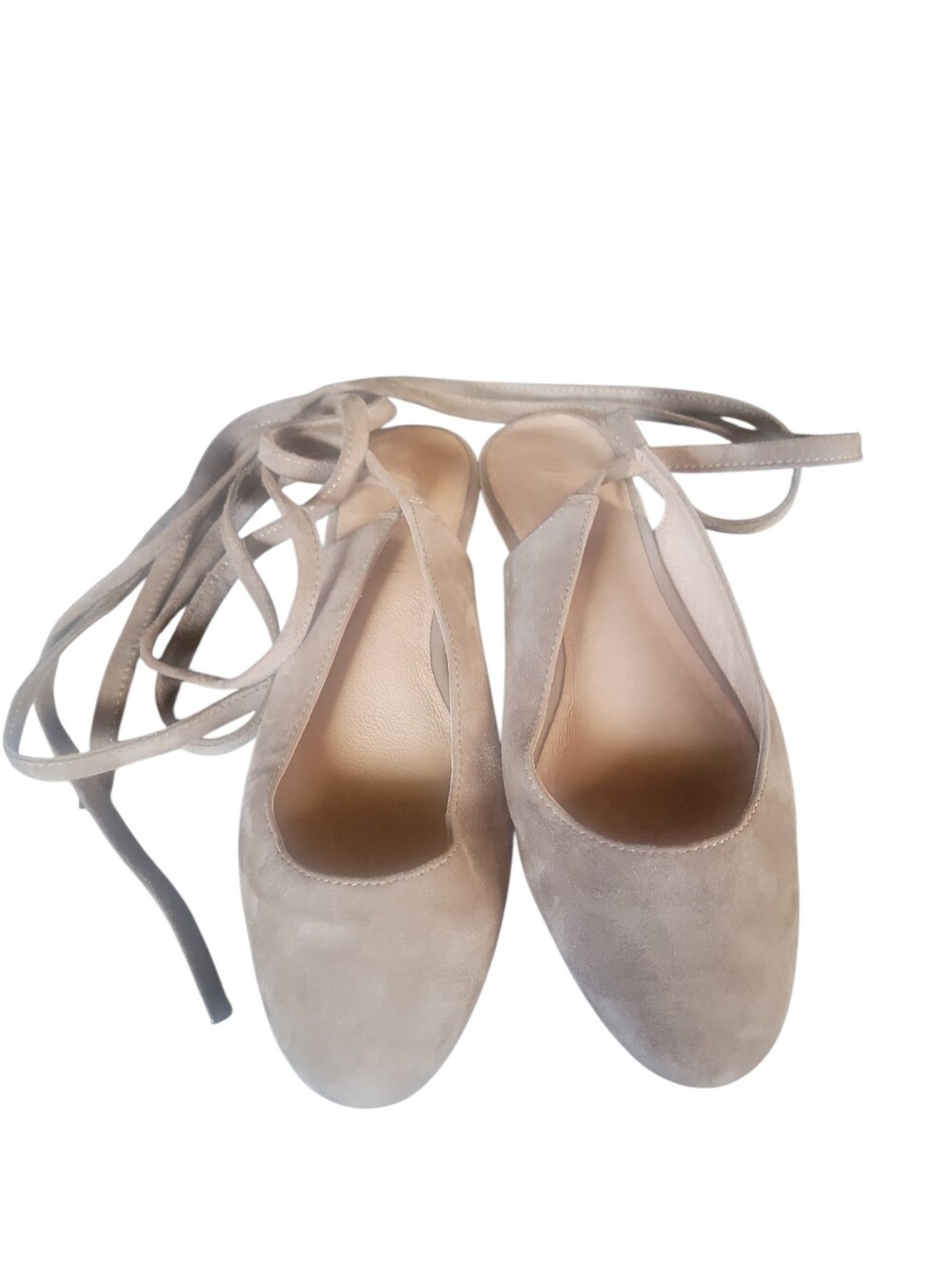 Madewell April Women's Tan Suede Upper Leather Lining Ankle Lace-Up Flats 7